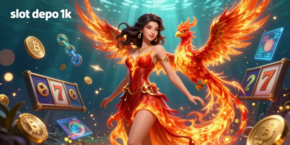 Experience thrilling wins with slot depo 1k in this vibrant 3D casino illustration showcasing exciting gaming elements.