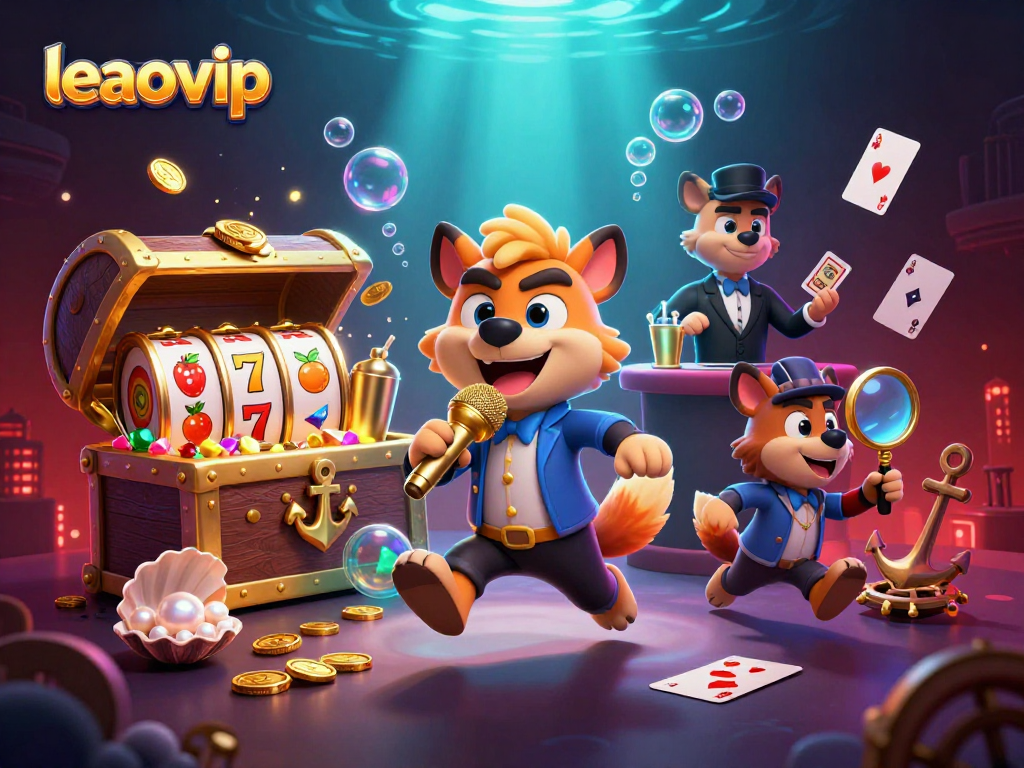 Experience the vibrant leaovip casino with hyenas in a comic club, mixing drinks and checking IDs.