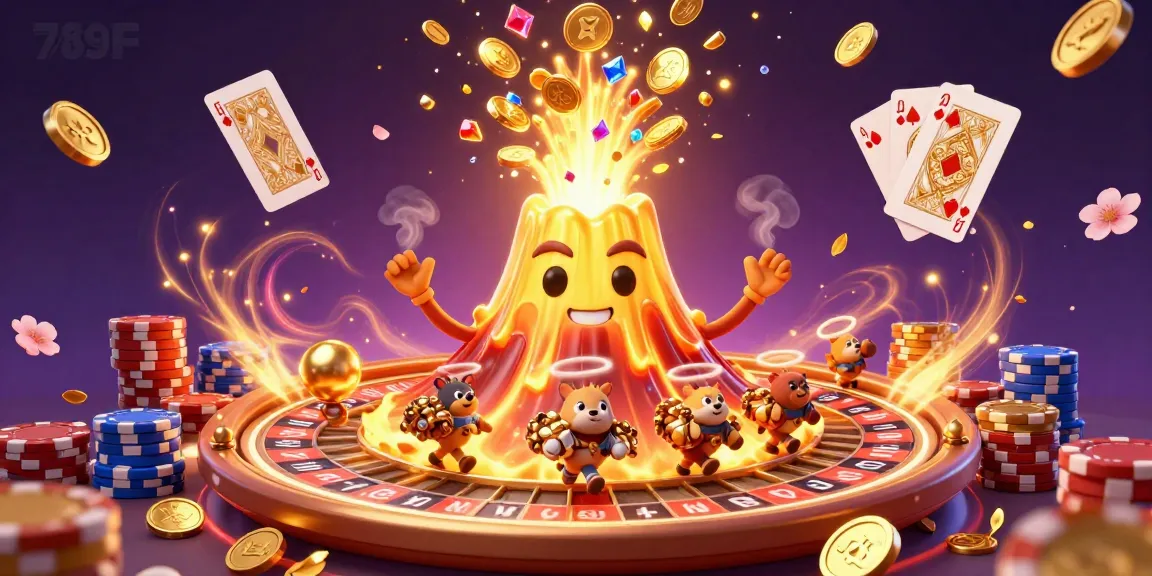 Experience the thrill of 789F with this vibrant 3D illustration featuring casino treasures and excitement.