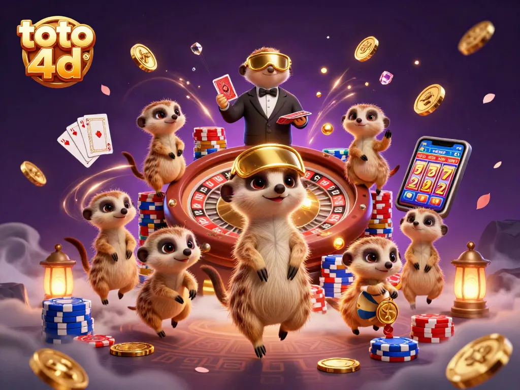 Menangkan jackpot dengan toto 4d dalam ilustrasi kasino yang penuh warna.
