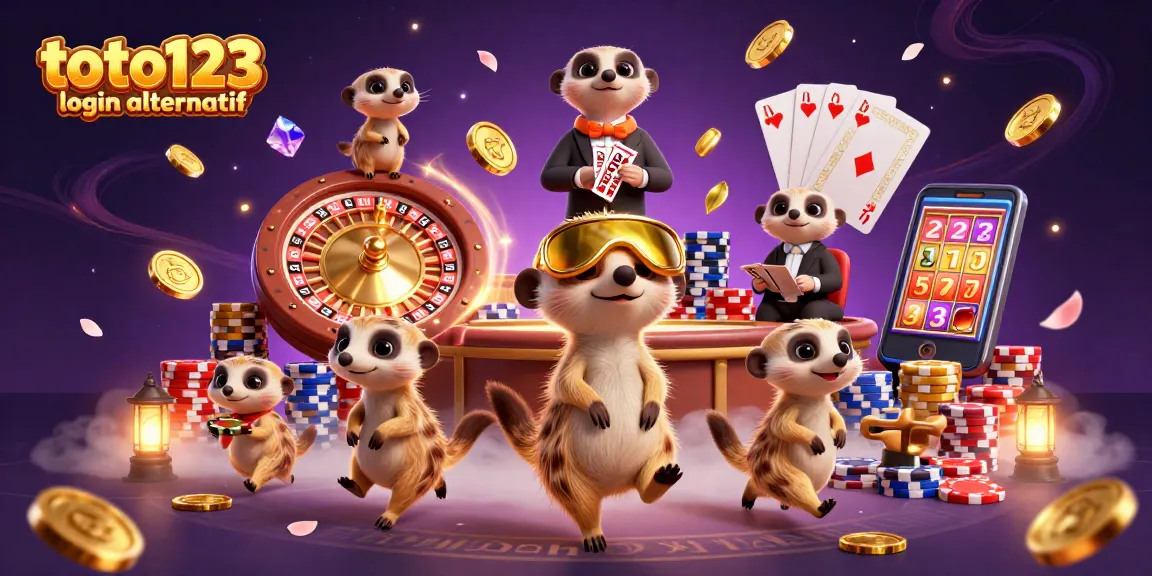 Engage in thrilling action at toto123 login alternatif with meerkat characters managing a vibrant casino