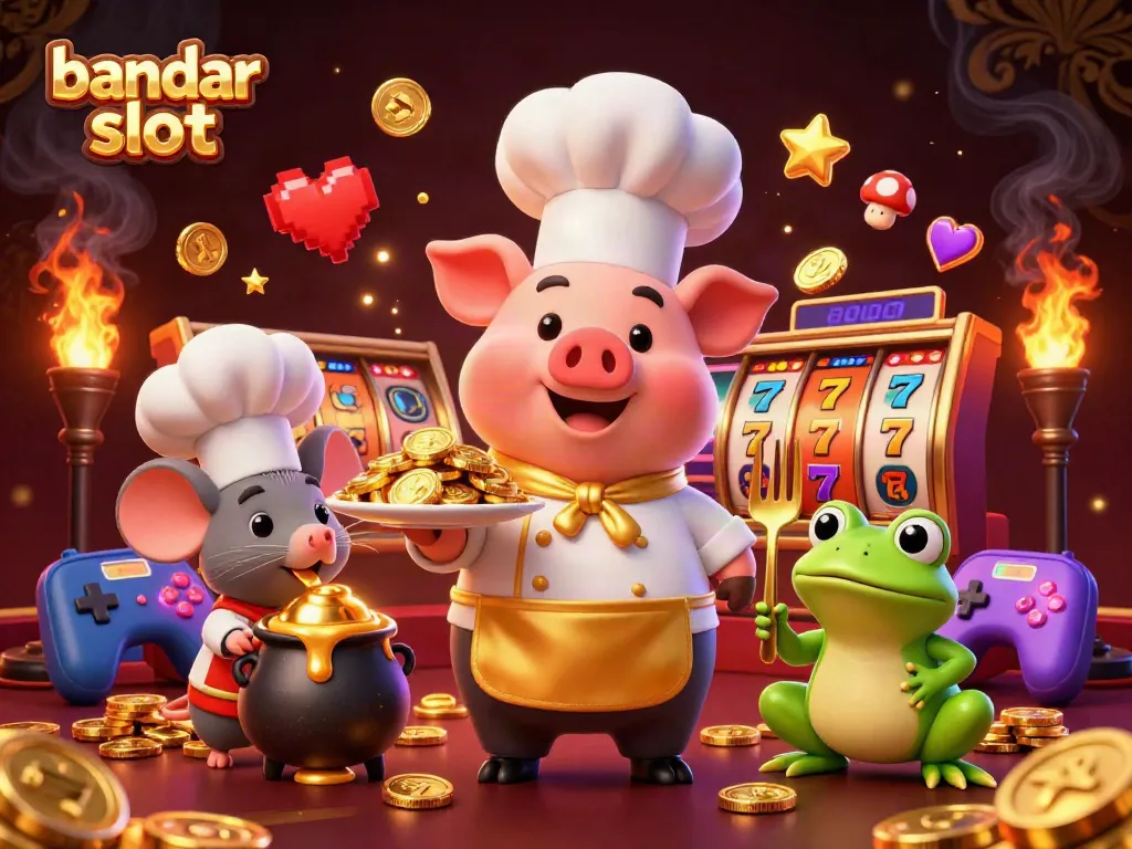 Mendapatkan keuntungan di bandar slot dengan karakter yang menarik; babi juru masak, tikus sous-chef, dan katak kritikus.