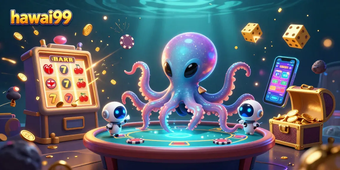 Experience thrilling gameplay at hawai99 with an exciting alien poker scene, showcasing vibrant casino elements.