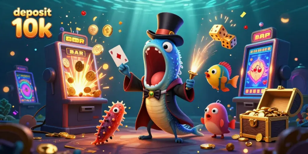Deposit 10k sambil menikmati permainan slot yang seru dengan jackpot besar di dunia bawah laut.