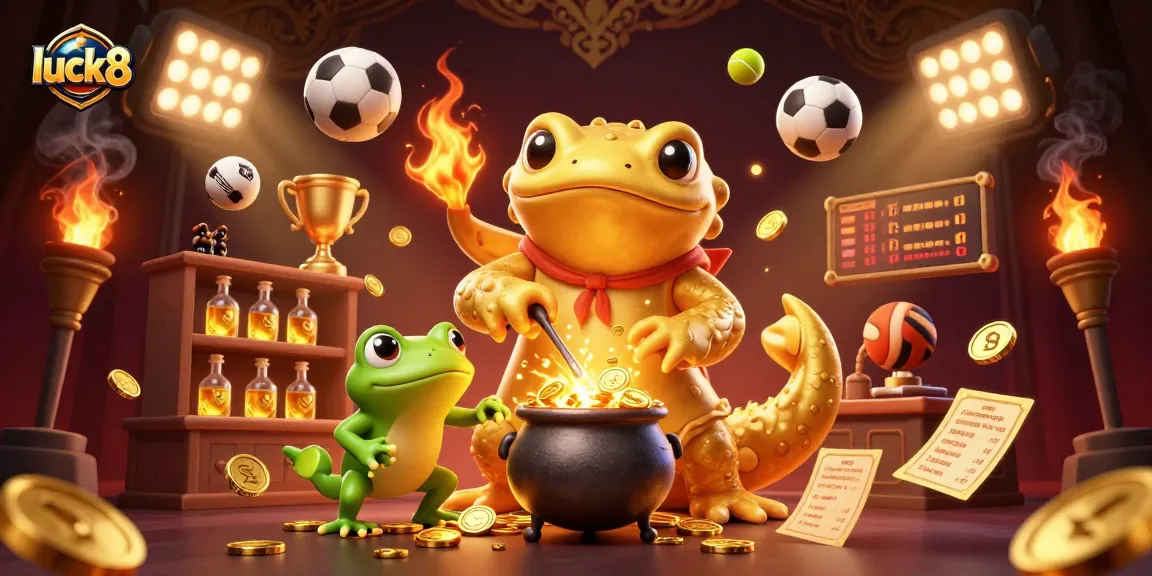Engage with luck8's vibrant casino scene with golden salamander alchemist and dynamic sports elements.