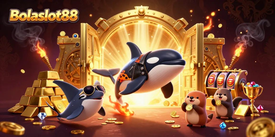 Bolaslot88 showcases a vibrant casino scene with animated characters celebrating winnings, emphasizing joyful gambling.