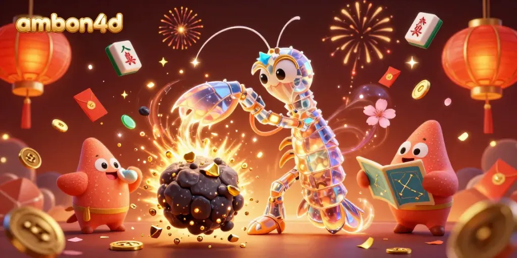 Engage with ambon4d's thrilling gaming universe as a galactic samurai unleashes gems amidst a celebration.
