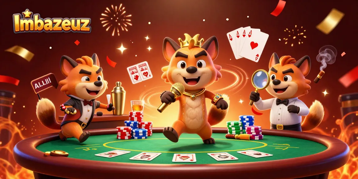 Menghadapi tantangan besar di Imbazeuz dengan hyena kartun bermain kasino dan poker secara meriah.