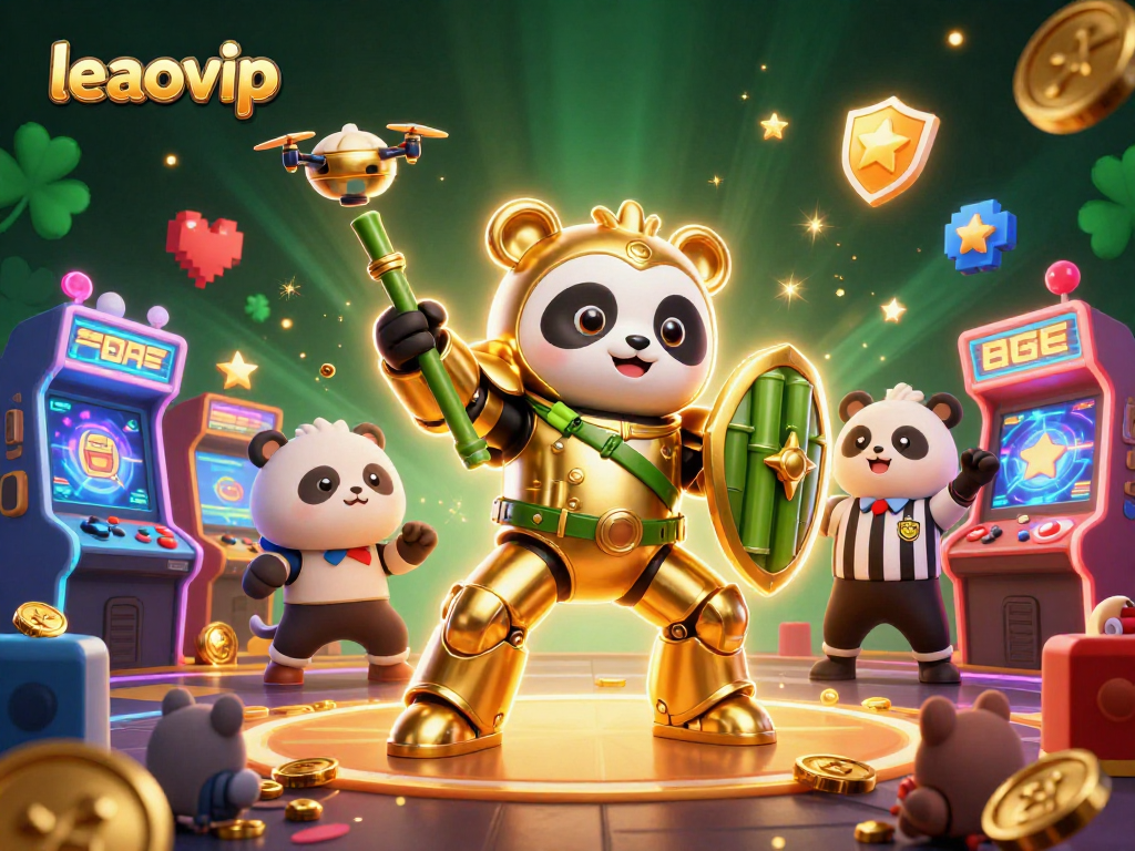 Menangkan jackpot dengan leaovip, ilustrasi 3D ruang kasino penuh kemeriahan dan teknologi modern.
