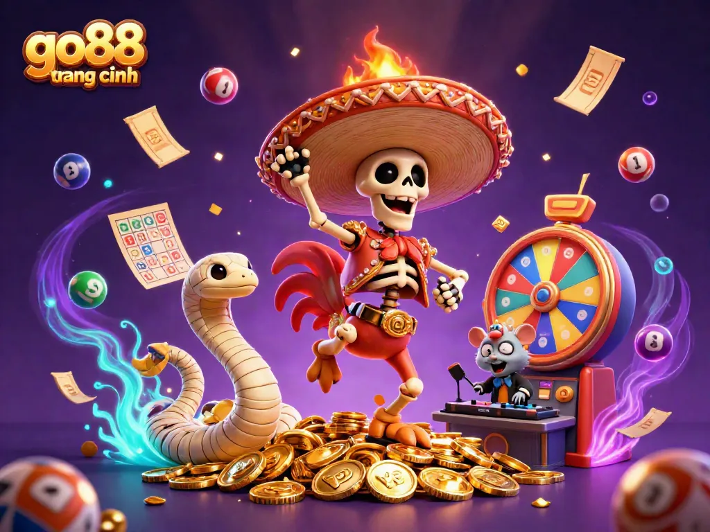 Experience the excitement of go88 trang chính with vibrant characters celebrating their wins surrounded by gaming elements.