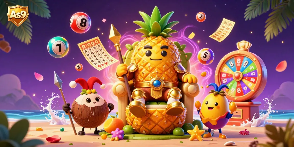 Join the fun of As9 with a vibrant beach casino scene featuring tropical characters and exciting games.