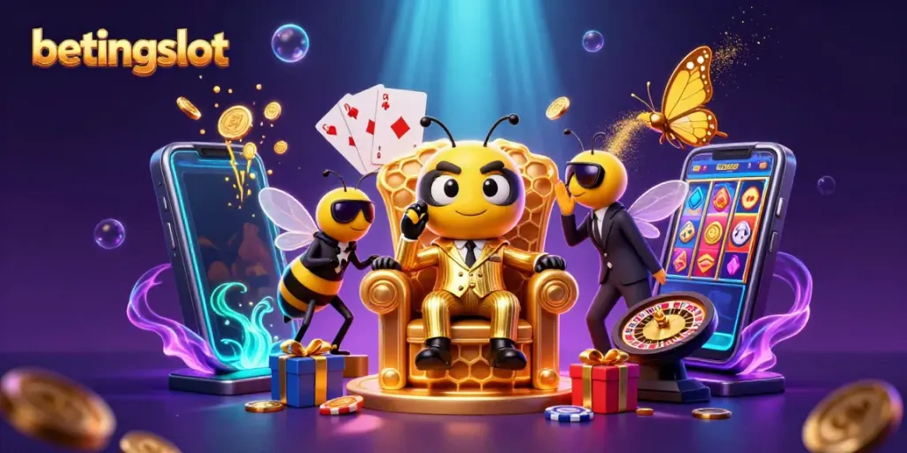 Mainkan betingslot dengan ilustrasi kasino yang berwarna-warni dan menarik.