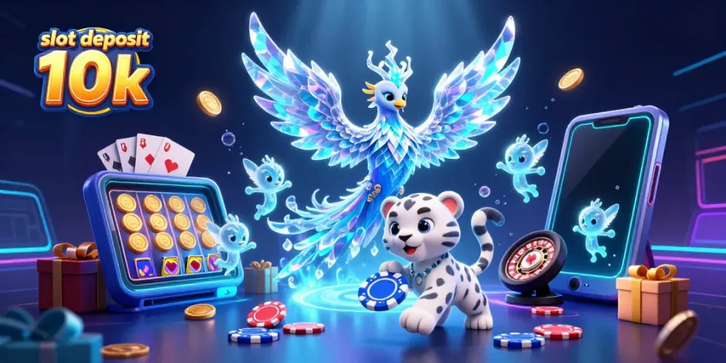 Jelajahi slot deposit 10k yang menyenangkan dengan phoenix es, anak macan tutul, dan sprite es berkilau.