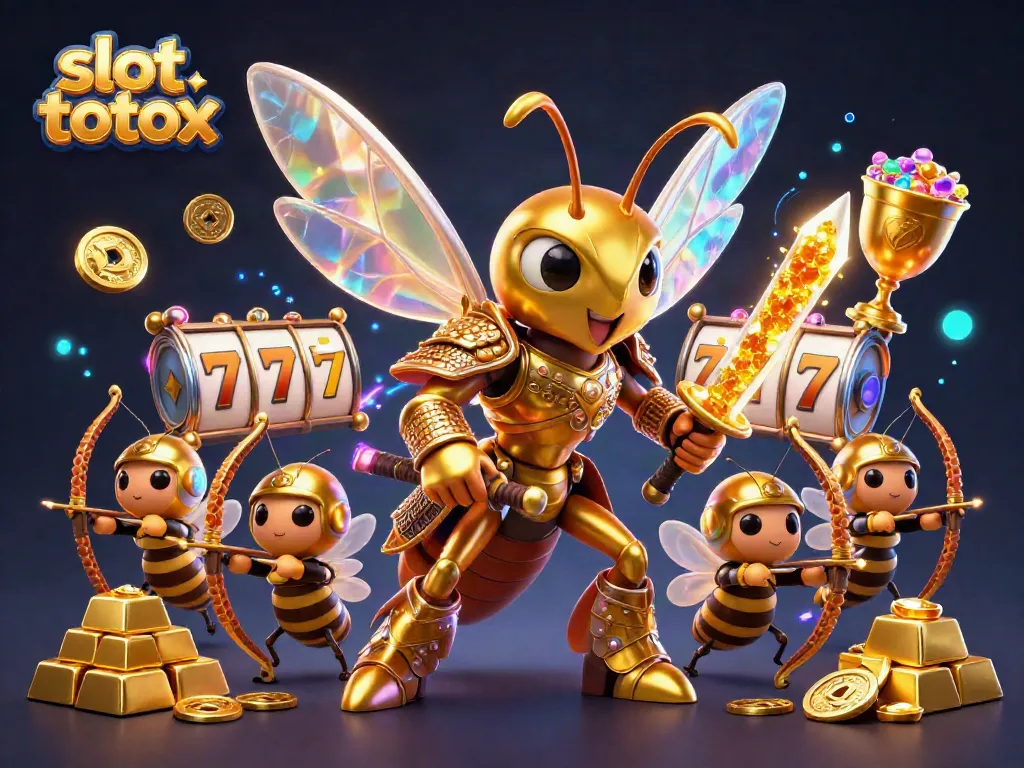 Engage with slot totox gameplay featuring dynamic 3D characters and vibrant casino elements.