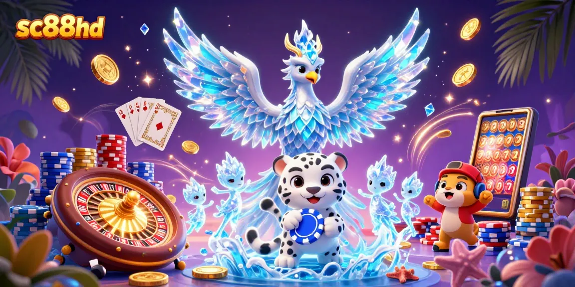Experience thrilling gaming action with sc88hd's vibrant casino illustration featuring a magical scene.