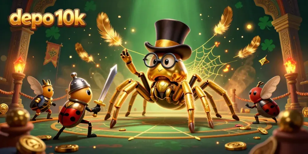 Melihat permainan slot depo 10k dengan karakter unik dan elemen judi yang menarik.