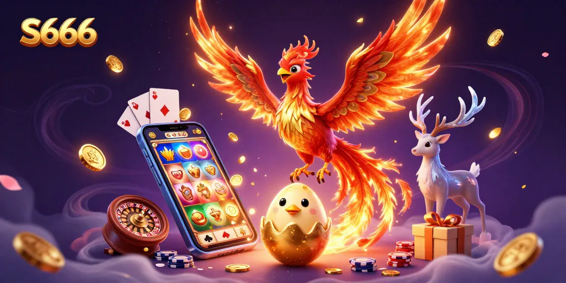 S666 players engage in thrilling slot games surrounded by vibrant casino elements.