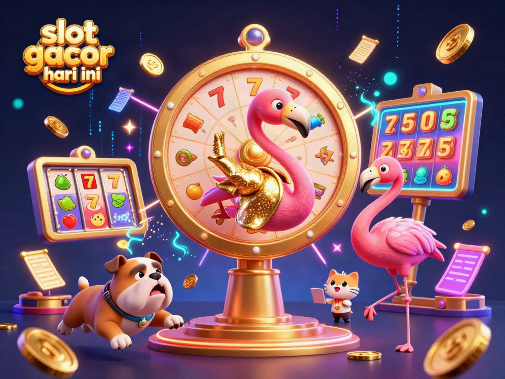 Engaging scene depicting slot gacor hari ini with vibrant characters and dynamic casino elements.