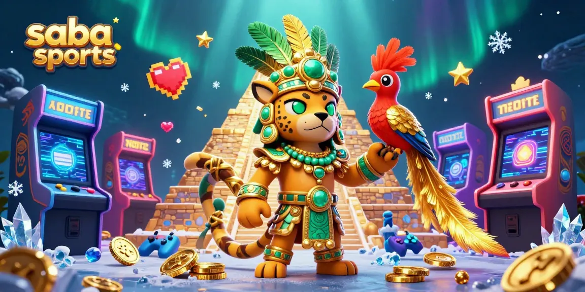 Saba sports promotions featuring engaging characters in a vibrant scene packed with gambling elements.