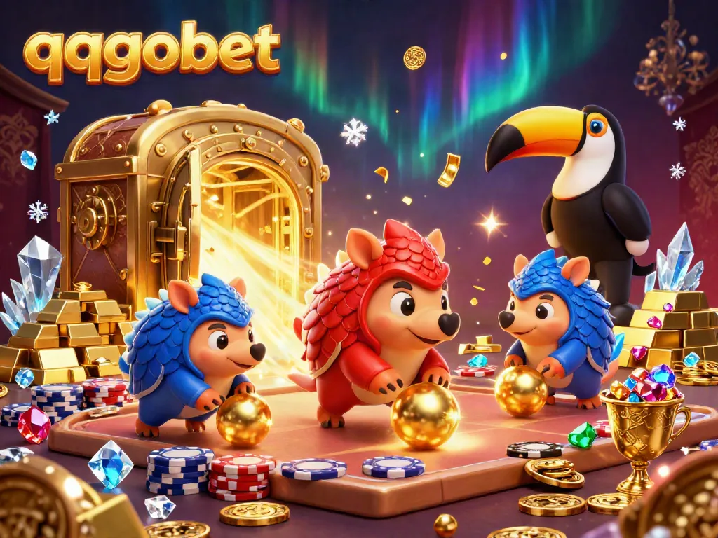 Experience thrilling action with qqgobet as rival pangolins roll through a vibrant casino battlefield.