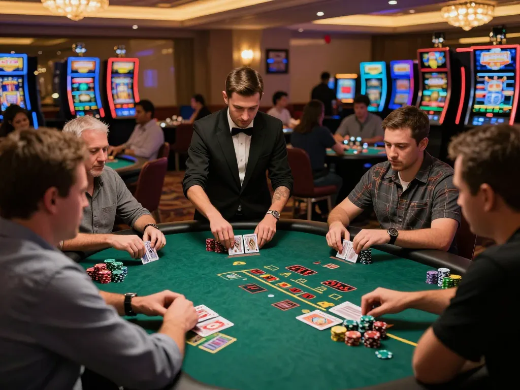 Experience the excitement of cm88 at a live blackjack table as players strategize their bets.