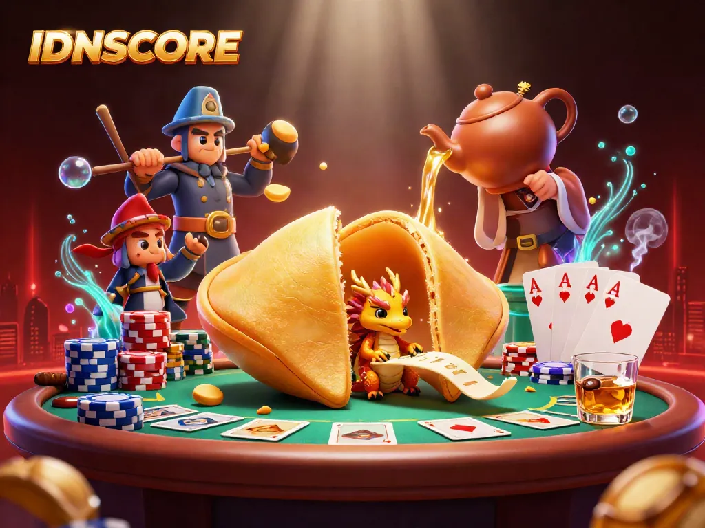Experience thrilling gameplay at IDNSCORE with vibrant characters and rich casino elements in a dynamic scene.