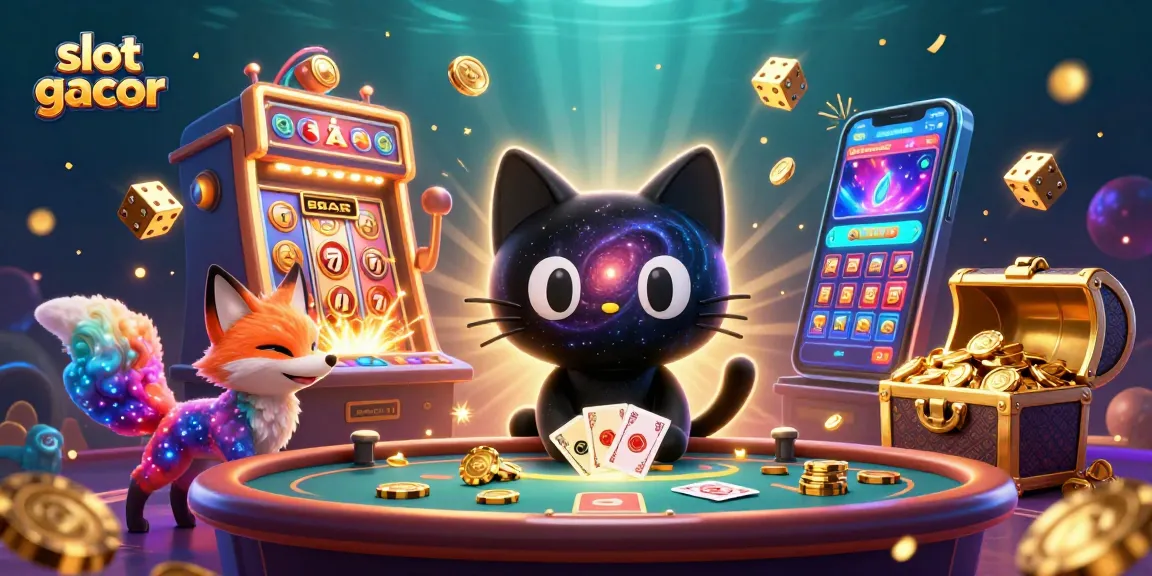 Bermain slot gacor dengan kucing hitam berbintang dan rubah nebula di kasino luar angkasa yang penuh harta.