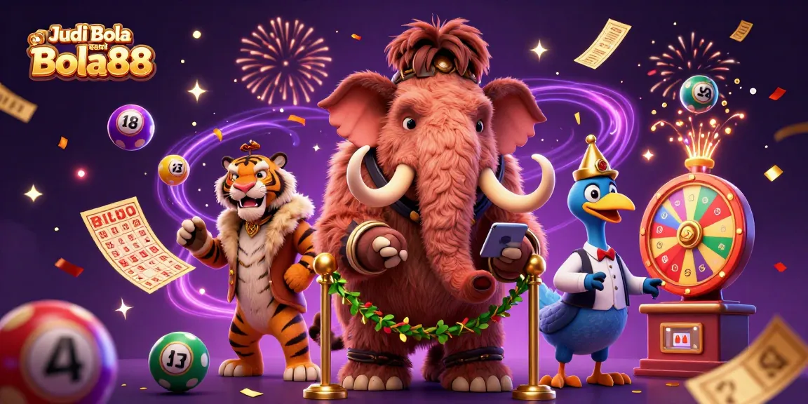 Experience the thrilling action of Judi Bola Resmi Bola88 with a lively casino scene illustration.