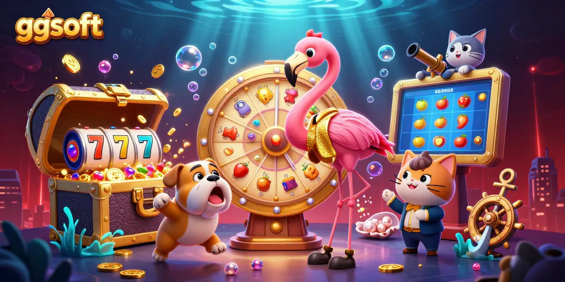 Memenangkan hadiah menarik di permainan ggsoft dengan suasana kasino animasi yang penuh warna.