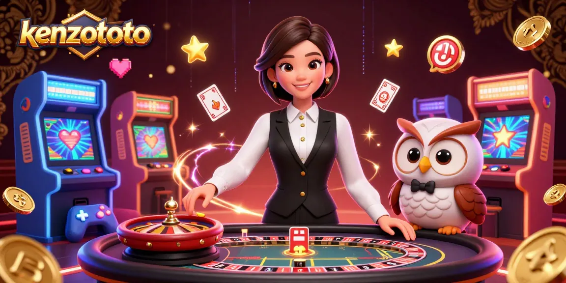Kenzototo offers an exciting Macau lottery experience with a charming dealer and colorful gaming elements.