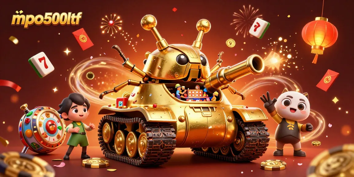 Mpo500ltf menghadirkan suasana kasino mini dalam tank keong emas yang meriah dengan koin dan konfeti.