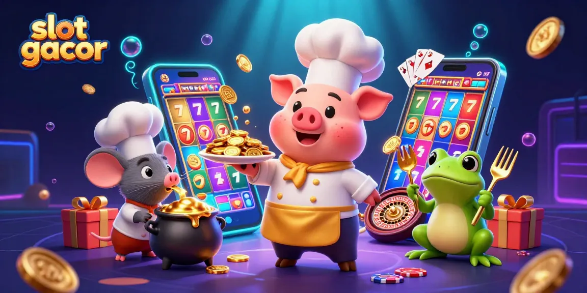 Spin the reels and win gold with slot gacor, showcasing characters in a vibrant 3D casino scene.
