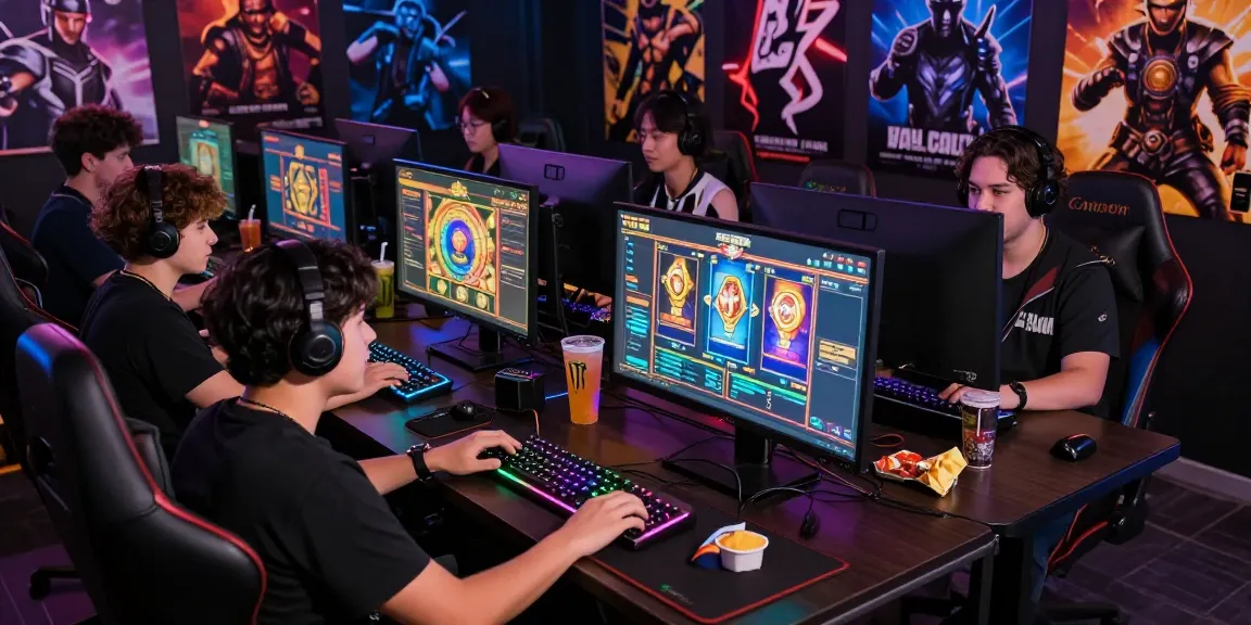 Permainan slot gacor dengan pemain bersemangat dan aksesori gaming yang modern