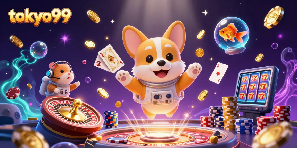 Permainan seru di tokyo99! Corgi astronaut dan hamster memberikan instruksi di luar angkasa.