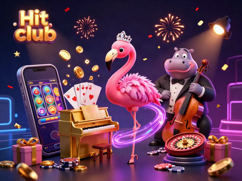 Experience the excitement of Hit club with vibrant 3D characters and dynamic casino gaming elements