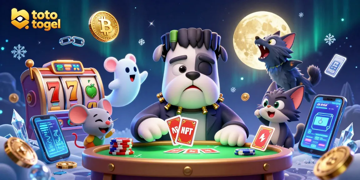 Menang besar di toto togel dengan ilustrasi permainan slot yang penuh dengan karakter seru dan elemen menarik
