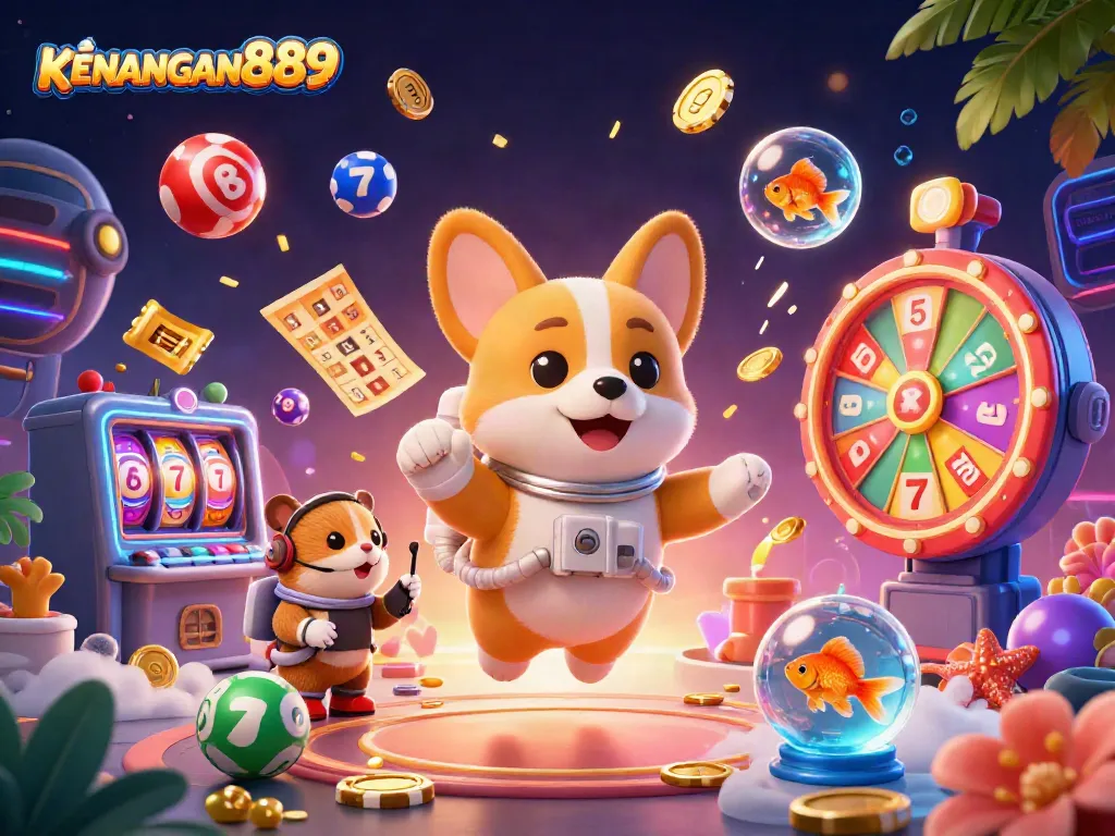 Watch KENANGAN889 in action with vibrant poker chips and gold coins floating in space!