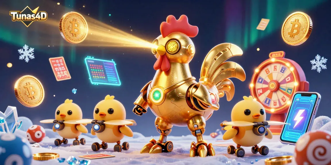 Tunas4D menampilkan robot ayam emas futuristik dan drone anak ayam di dunia togel online dengan hadiah menggiurkan.