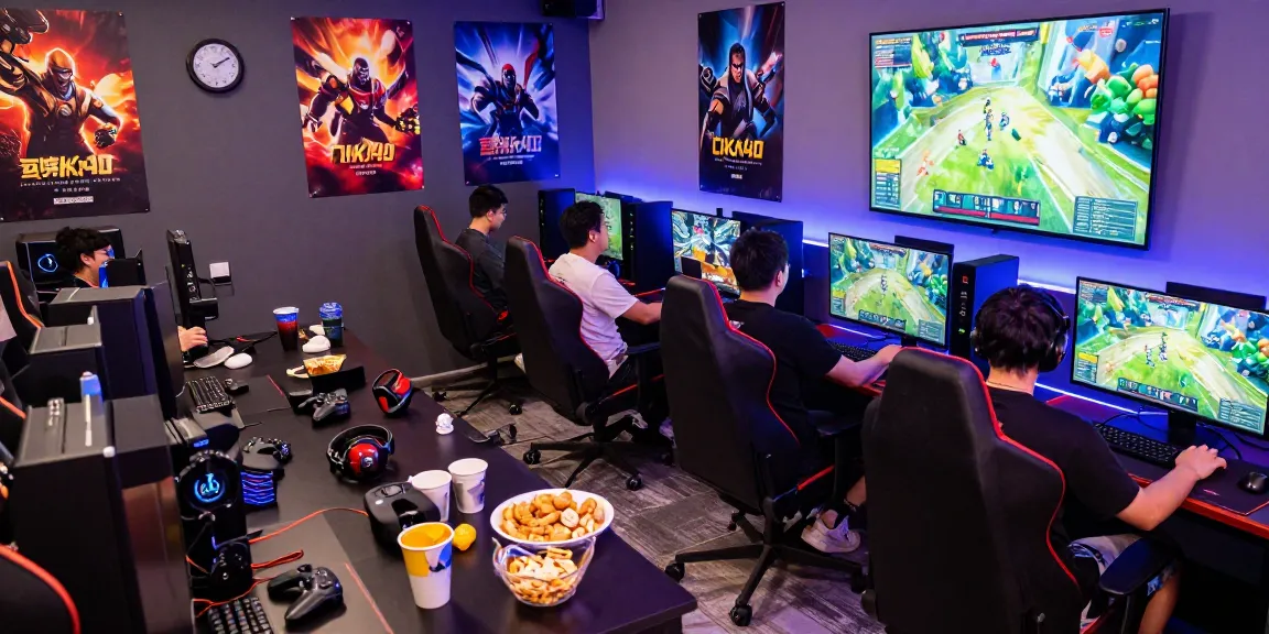 Dynamic gaming session showcasing CIKA4D users strategizing together in a vibrant gaming hub.